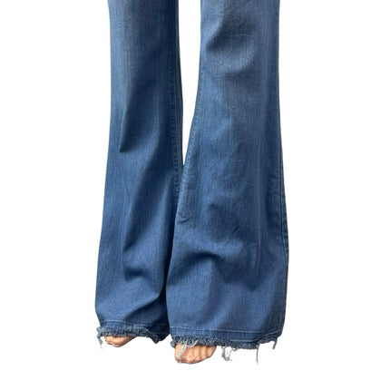 Vibrant M.I.U Womens Blue High Rise Flare Bootcut Bell Bottom Denim Jeans Size 7