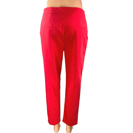 MNG Mango Women's Red High Waisted Tapered Leg Cropped Trousers Pants Brie MNG Mango Women's Red High Waisted Tapered Leg Cropped Trousers Pants Brie