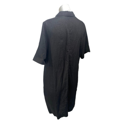Everlane Women's Black Short Sleeve Pocket Button Down Mini Shirt Dress Size M