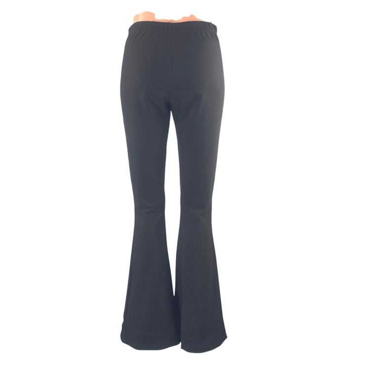 Melville Women's Black Mid Rise Bell Bottom Flared Bootcut Trousers Pants Size S