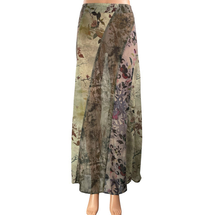 NEW Jaded London Asteria Women's Multi Color Floral Sheer Flowy Maxi Skirt Sz 6