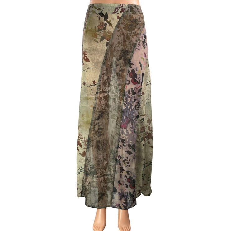 NEW Jaded London Asteria Women's Multi Color Floral Sheer Flowy Maxi Skirt Sz 6