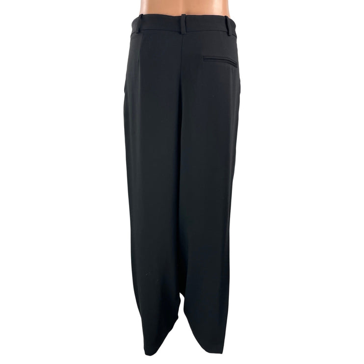 Aritzia Babaton Black High Waisted Pleated Relaxed Tapered Trouser Dress Pants 8