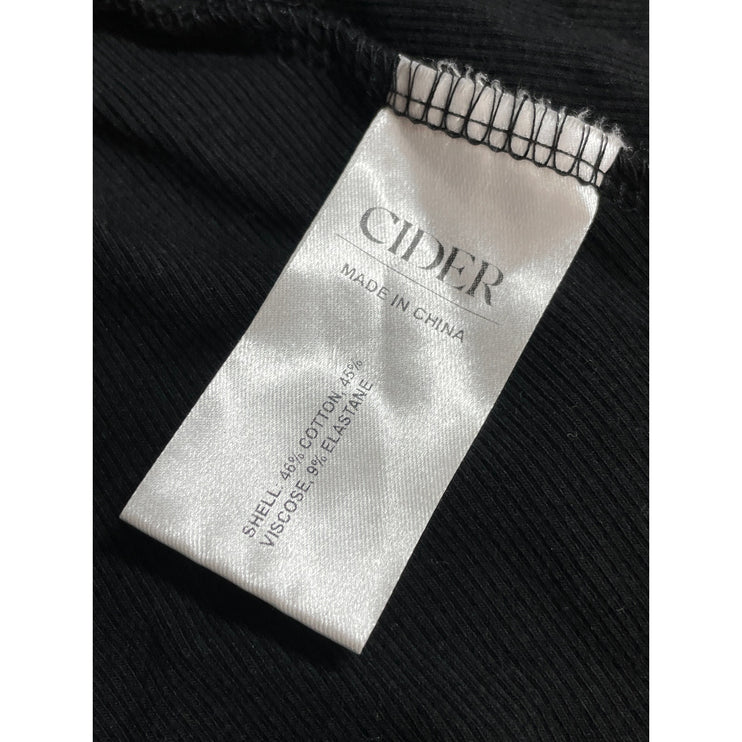 Cider Women's Black Short Sleeve Boat Neck Ruched A Line Mini Dress Size 0XL