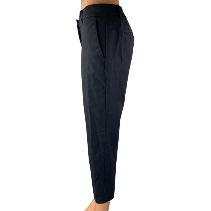 Ann Taylor Petite Curvy Fit Black Mid Rise Cropped Trousers Dress Pants Size 2P