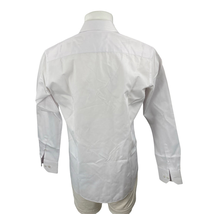 TMG Italy Men's White Career Long Sleeve Button Down Dress Shirt Top Size 16