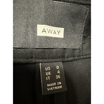 Away Women's Black Wool Straight Tapered High Waist Trousers Dress Pants Size 0