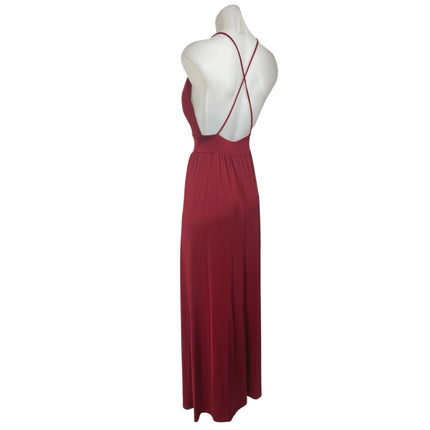 Windsor Windsor Red Sleeveless Plunging V Neck Pleated Bridesmaid A Line Maxi Dress S | Sz: S