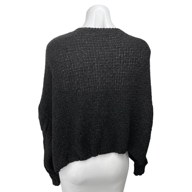 Cotton On Women's Black Ribbed Knit Long Sleeve Open Cardigan Sweater Top Size L