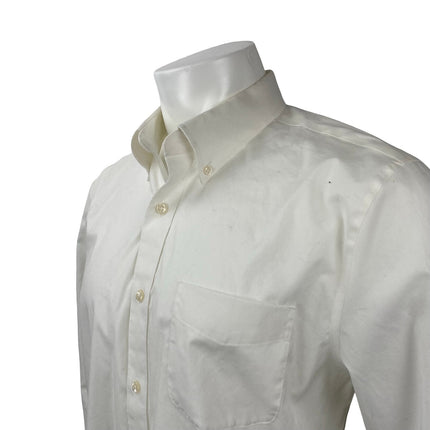 J.Crew Men's White Slim Fit Pocket Career Long Sleeve Button Down Shirt Top Sz L