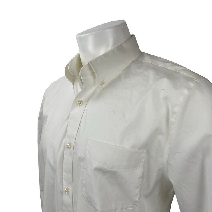 J.Crew Men's White Slim Fit Pocket Career Long Sleeve Button Down Shirt Top Sz L