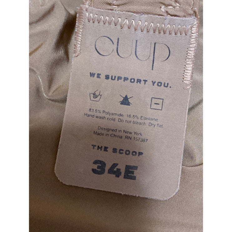CUUP The Scoop Micro Womens Brown Adjustable Straps Underwire Bra Top Size 34E