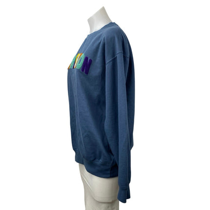 New York Popular Charleston Women's Blue Long Sleeve Sweater Sweatshirt Top L
