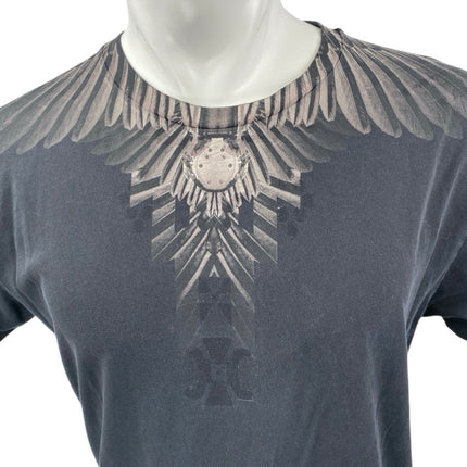 Marcelo Burlon Men's Black Wing Print Crewneck Short Sleeve Tee T-shirt Top Sz M