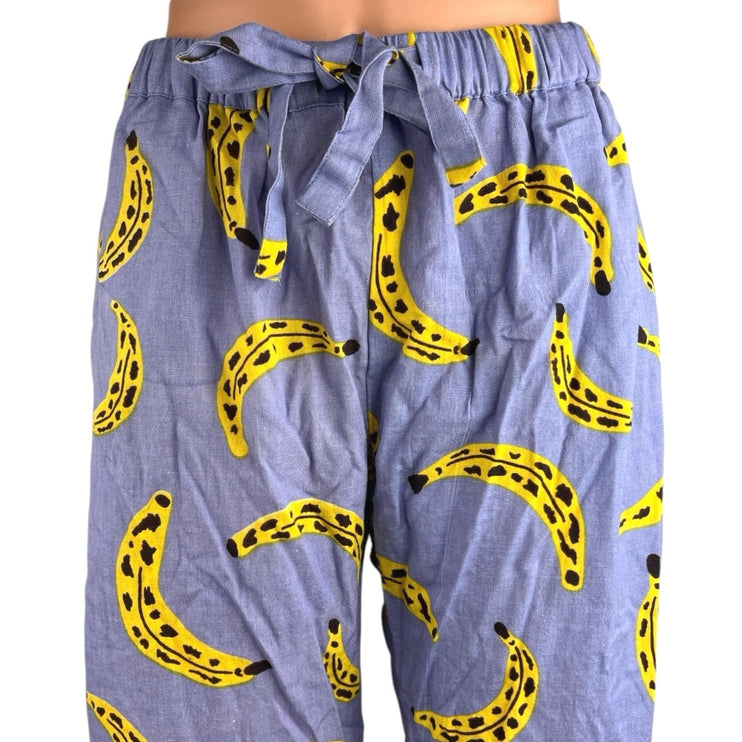 Periodical Blue Cool Bananas Straight Pull On Sleepwear Pajama Trousers Pants M