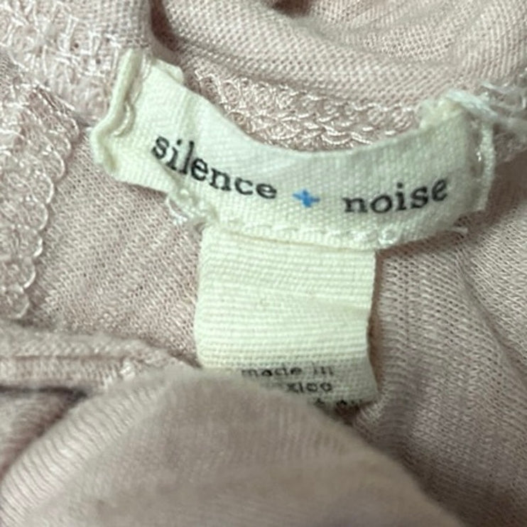 Silence + Noise Pink Sleeveless Mock Neck Surplice Faux Wrap Tank Blouse Top S