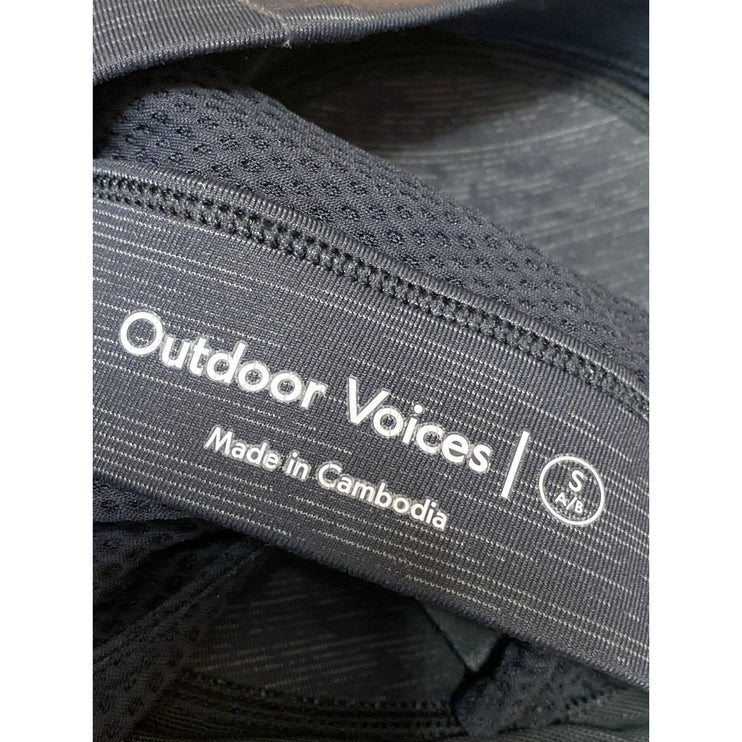 Outdoor Voices Black Heather Sleeveless Zip Front Sports Bra Crop Tank Top Sz S