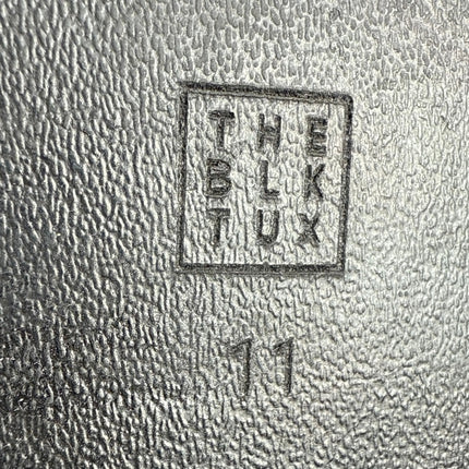 The Black Tux Men's Black Leather Low Top Almond Toe Lace Up Oxford Shoes Size 11