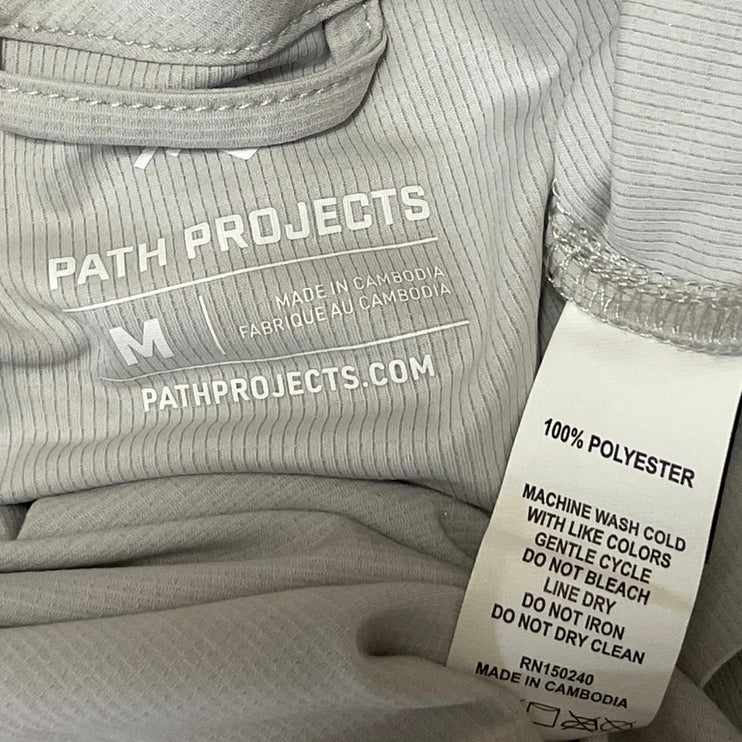 Path Projects Men's Gray Long Sleeves Activewear Performance Hooded Sweater Sz M