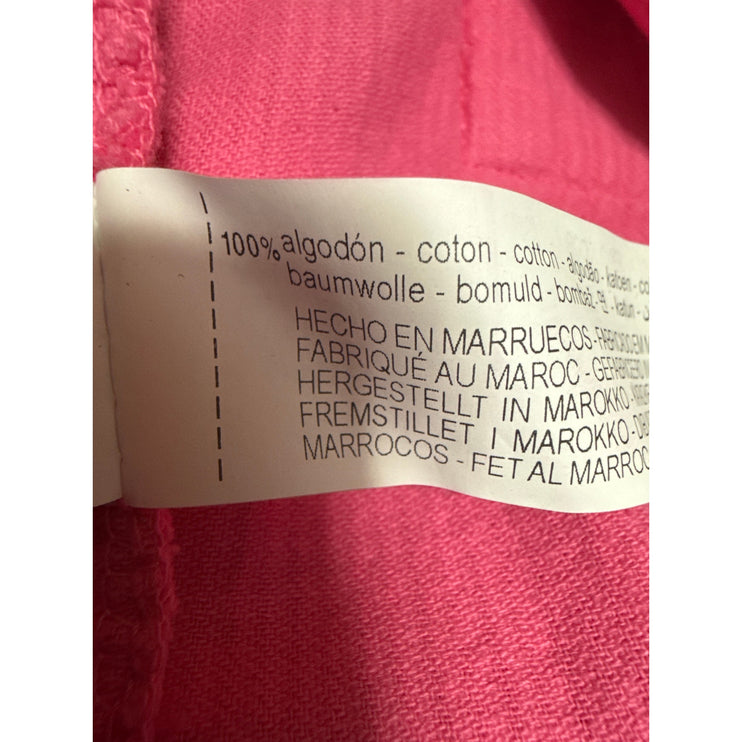 Zara Pink Corduroy Velvet Velour Button Collar Pockets Long Sleeve Coat Jacket L