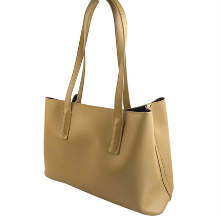 Freja New York Linnea Yellow Faux Leather Vegan Laptop Tote Shoulder Handbag OS