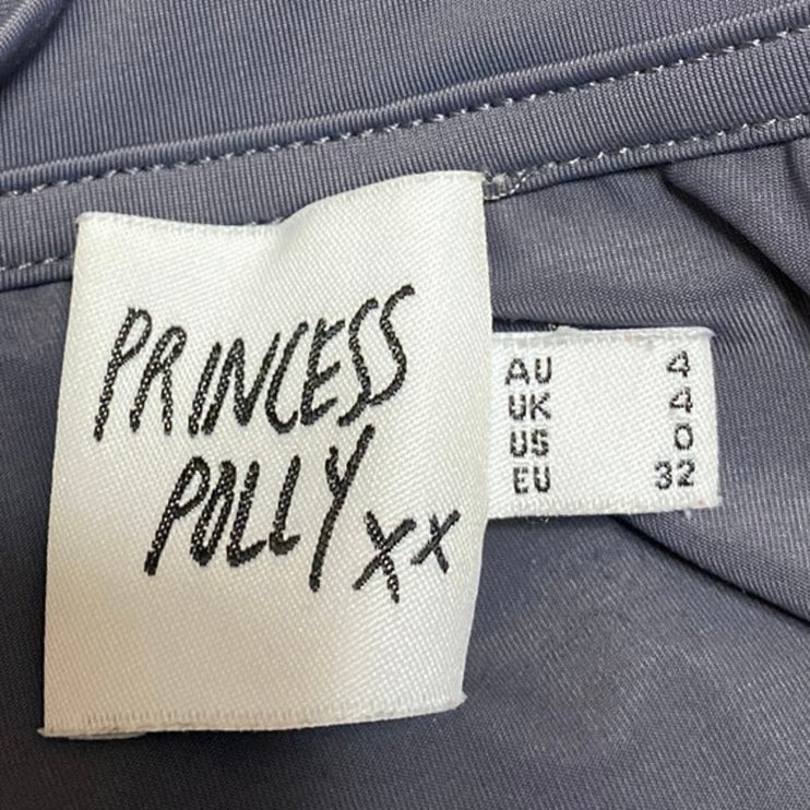 Princess Polly Women's Blue Long Sleeve Crew Neck Stretch T Shirt Tee Top Size 0