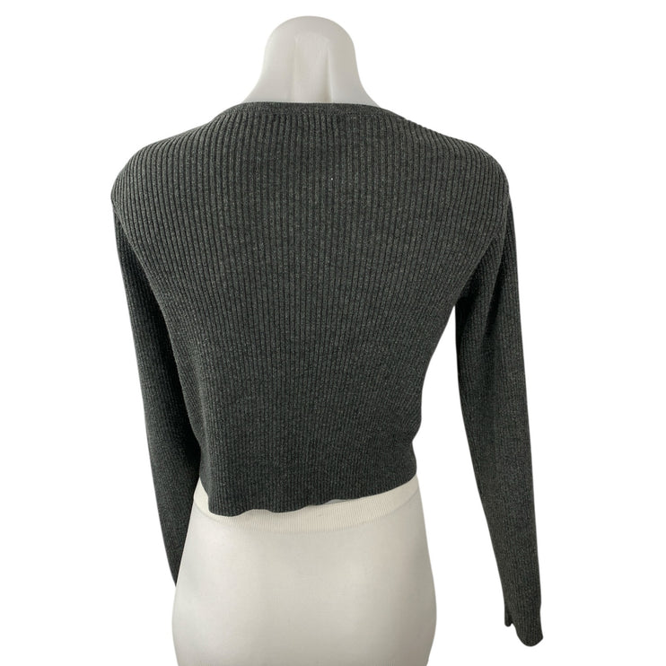 Brandy Melville Shannon Ribbed Long Sleeve Button Down Cardigan Sweater Top Sz S