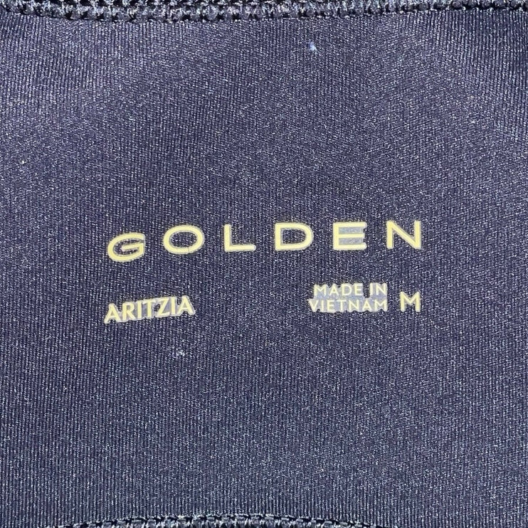 Aritzia Golden LIFE Shake It Black Yoga Athletic Tank Romper Activewear Set Sz M