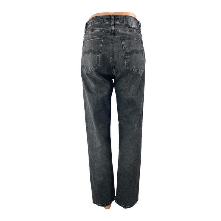 Nudie Women's Gray High Rise Girlfirend Straight Wide Leg Jeans Pants Size 27