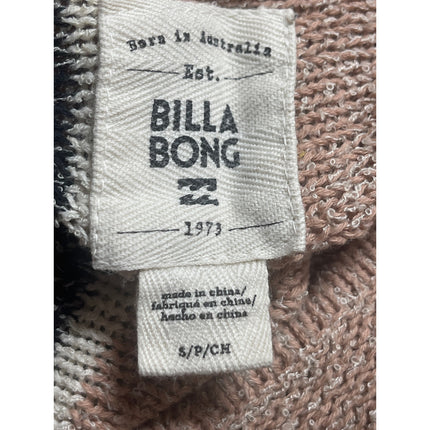 Billabong Bonfire Baja Womens Colorblock Long Sleeve Crop Hooded Sweater Top S