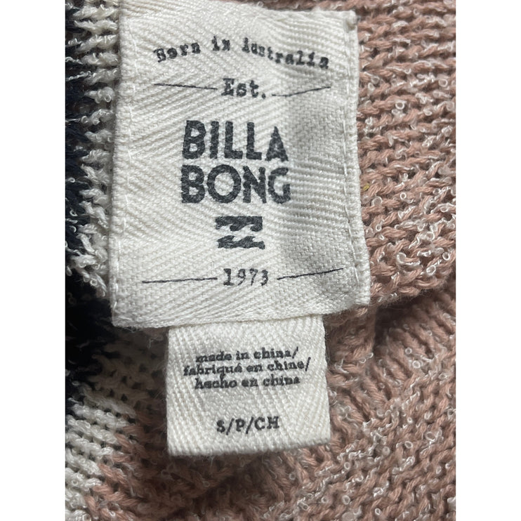 Billabong Bonfire Baja Womens Colorblock Long Sleeve Crop Hooded Sweater Top S