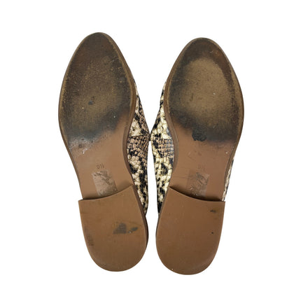 Madewell Frances Snake Skin Embossed Leather Pointed Toe Loafer Flat Mules 9.5