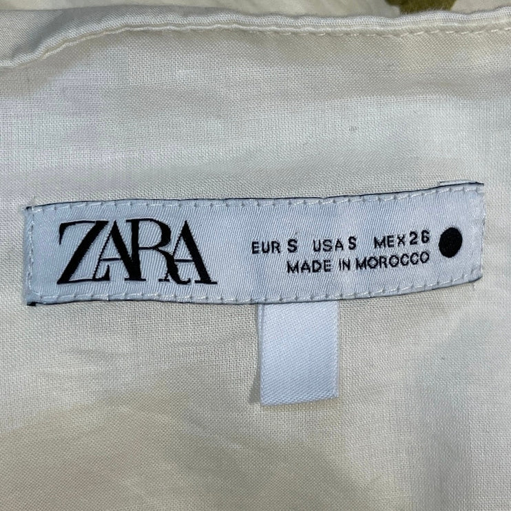 Zara Voluminous Floral Sleeveless Mini Balloon Cami Tank Flare A-Line Dress Sz S