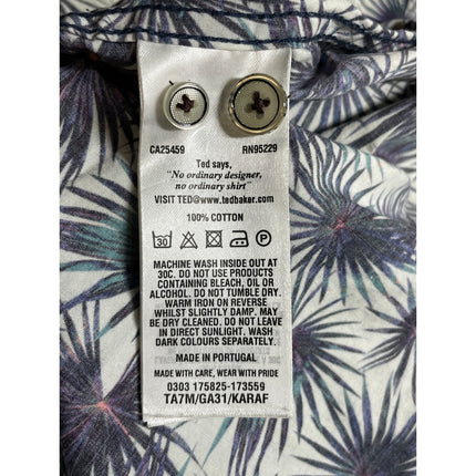Ted Baker Men's Multicolor Leaf Casual Long Sleeve Button Down Shirt Top Size M
