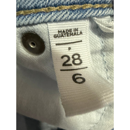 Ann Taylor Loft Curvy Blue Skinny Mid Rise Frayed Raw Hem Denim Jeans Pants 26