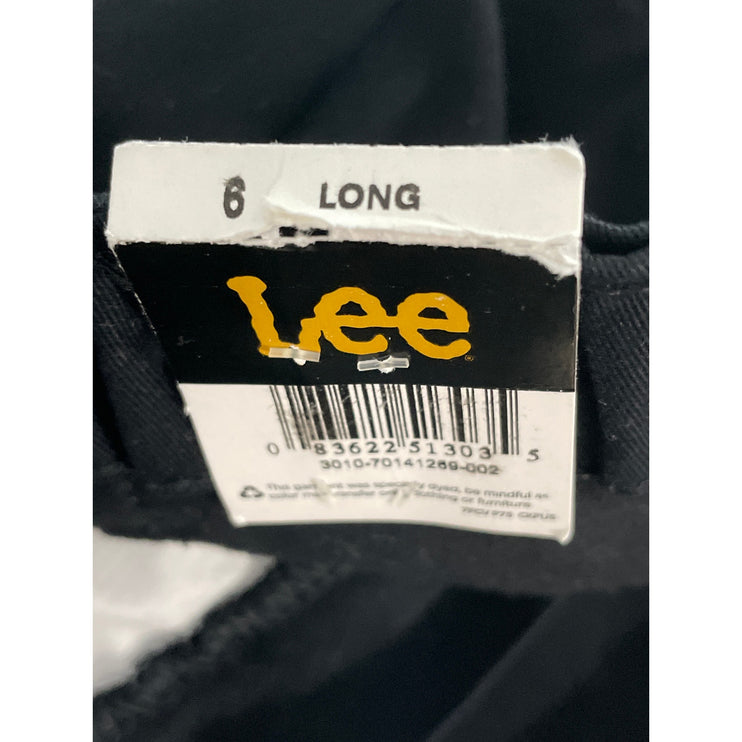 NEW Lee Womes Black Pleated High Rise Relaxed Fit Straight Trousers Pants Size 6