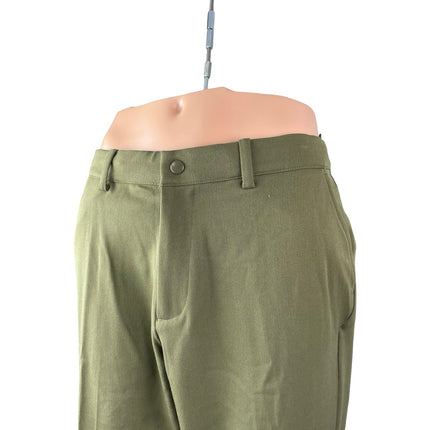 Quince Men's Green High Rise Tapered Boyfriend Chino Trousers Dress Pants 32x32