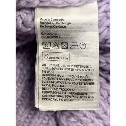 H&M Purple Lilac Wool Long Sleeve Ribbed Knit Chunky Turtleneck Sweater Top Sz S