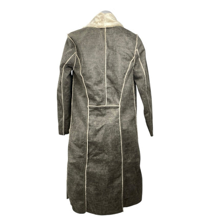 Anthropologie Amadi Camilla Gray Faux Suede Sherpa Long Sleeve Coat Jacket XS