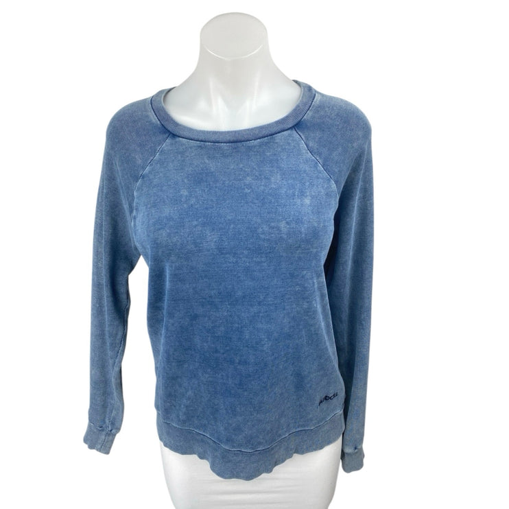 Ragdoll Women's Blue Acid Wash Long Sleeve Round Neck T Shirt Tee Top Size XS