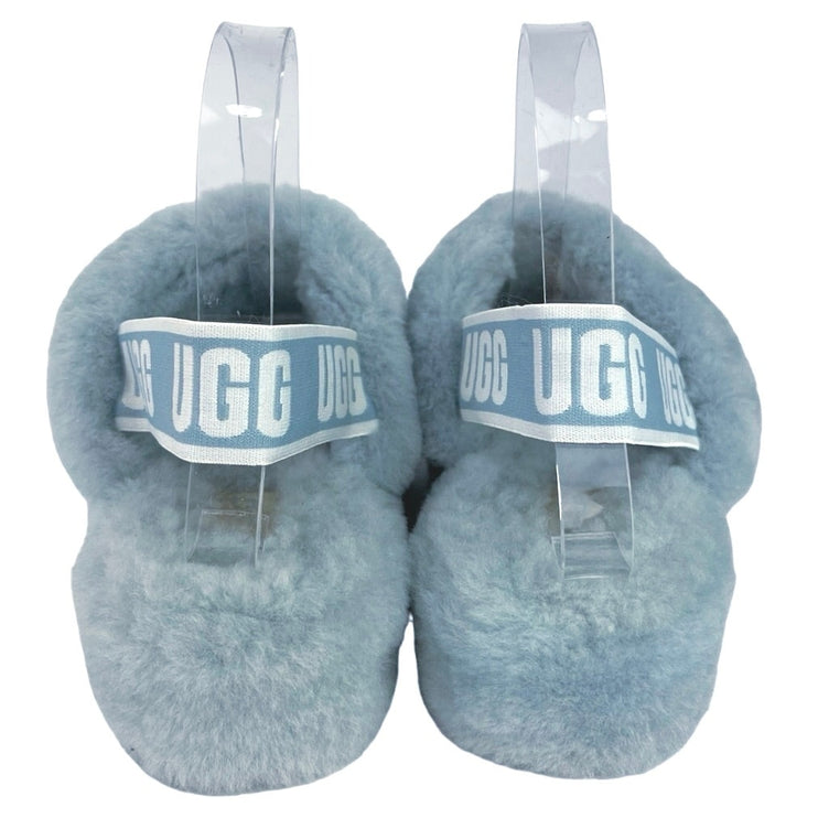 UGG Fluff Yeah Blue Sheepskin Lightweight Band Slingback Slide Slipper Size 6