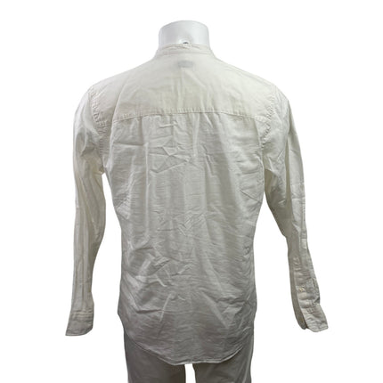 NEW Jack & Jones Breeze Men's White Half Button Henley Long Sleeve Shirt Size L