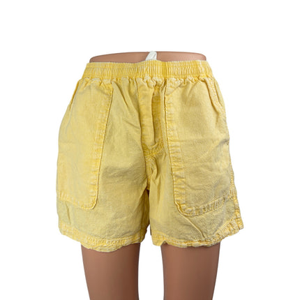 Urban Outfitters Womens Yellow High Rise Elastic Waist Casual Mom Shorts Size XS