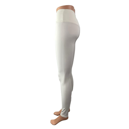 Hustl Women's White Mid Rise Yoga Workout Gym Athletic Leggings Pants Size XS