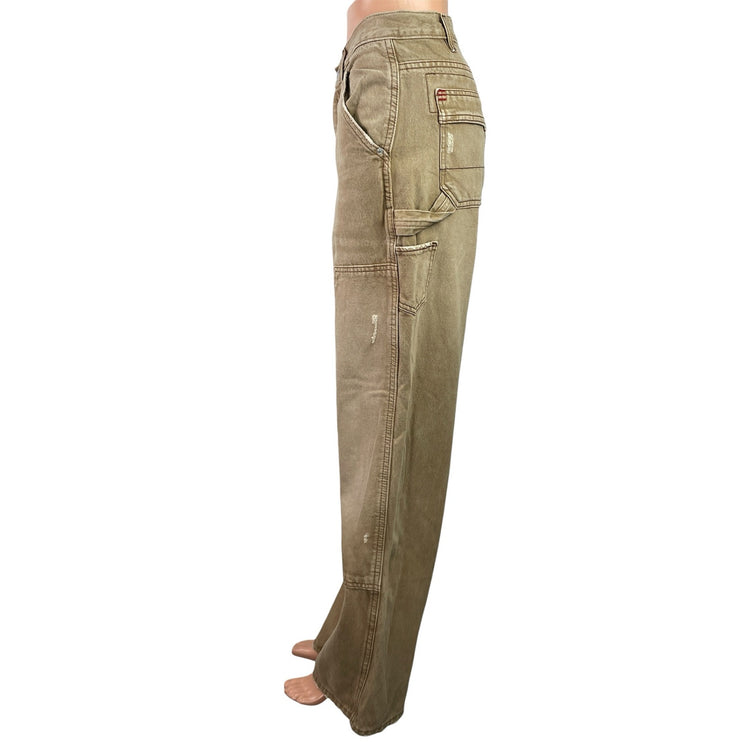 Urban Outfitters BDG Women's Tan High Rise Baggy Carpenter Denim Jeans Size 32