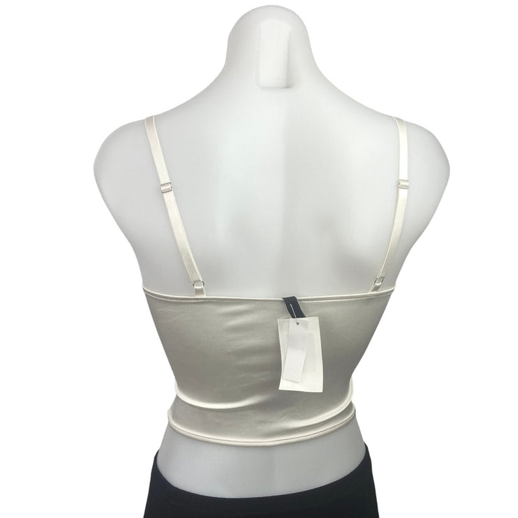 Divided By H&M White Bow Underwired Adjustable Sleeveless Camisole Corset Tank Top Sz XS