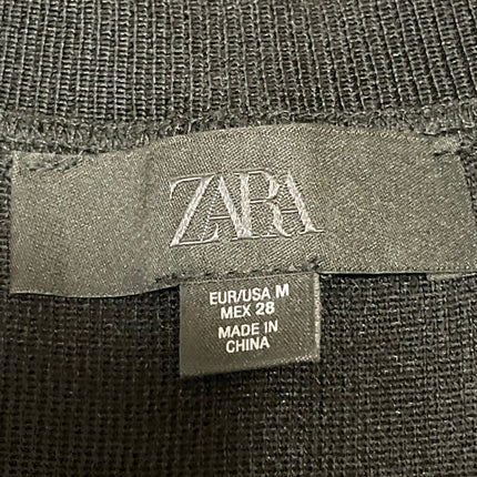 Zara Women's Black Ribbed Knit Crew Neck Sleeveless Sweater Tank Top Size M