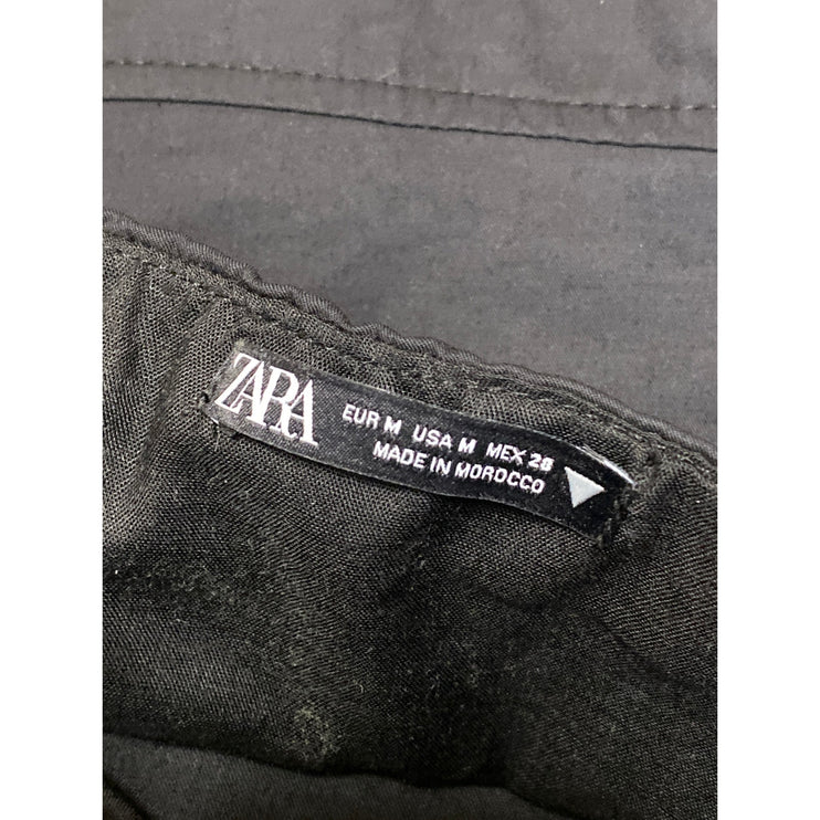 Zara Women's Black Sleeveless Tube Bandeau Wide Leg One Piece Jumpsuit Romper M