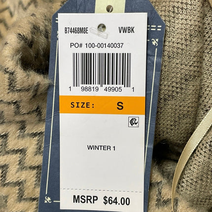 NEW Democracy Beige Chevron Eyelash Knit Sleeveless Mock Neck Sweater Size S