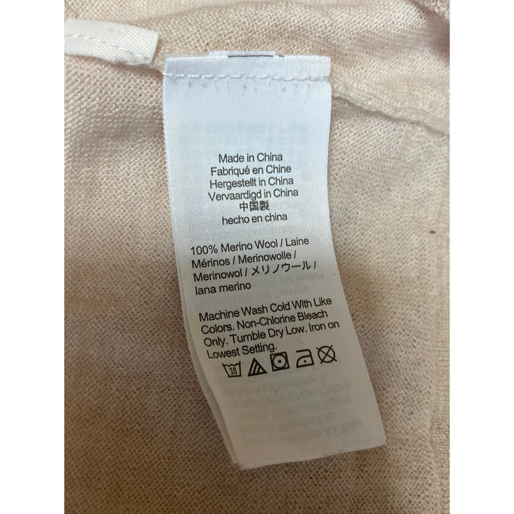 J.Crew Women's Beige 100% Merino Wool Long Sleeve Crew Neck Sweater Top Size XS